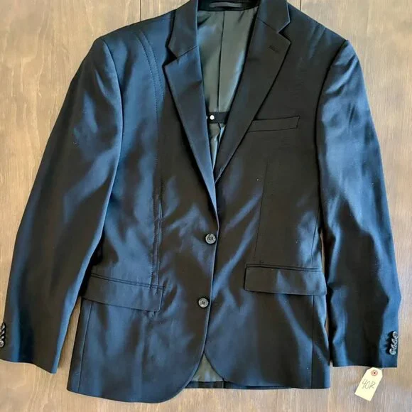 Men’s H&M Black Slim Fit Suit Jacket & Pants Set 40R / 33x26 - Picture 4 of 11